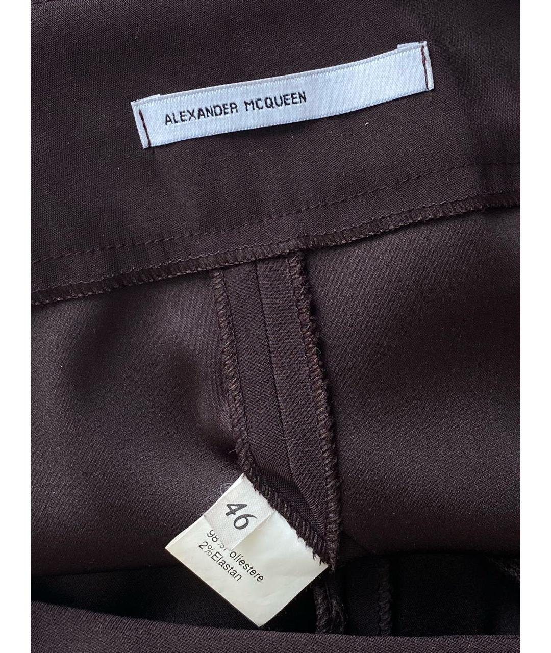 ALEXANDER MCQUEEN Фиолетовые полиэстеровые прямые брюки, фото 3