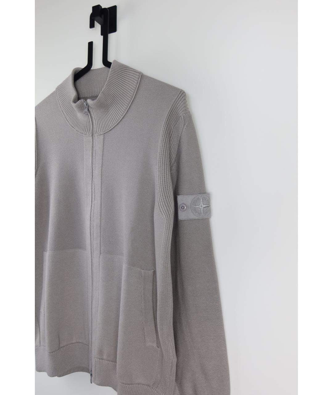 STONE ISLAND Серый хлопковый кардиган, фото 4