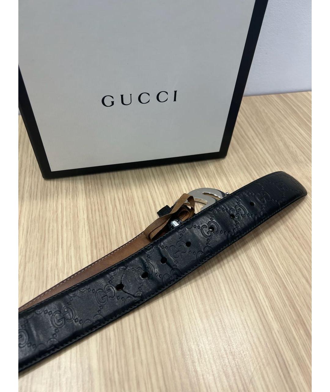 GUCCI Черный кожаный ремень, фото 4