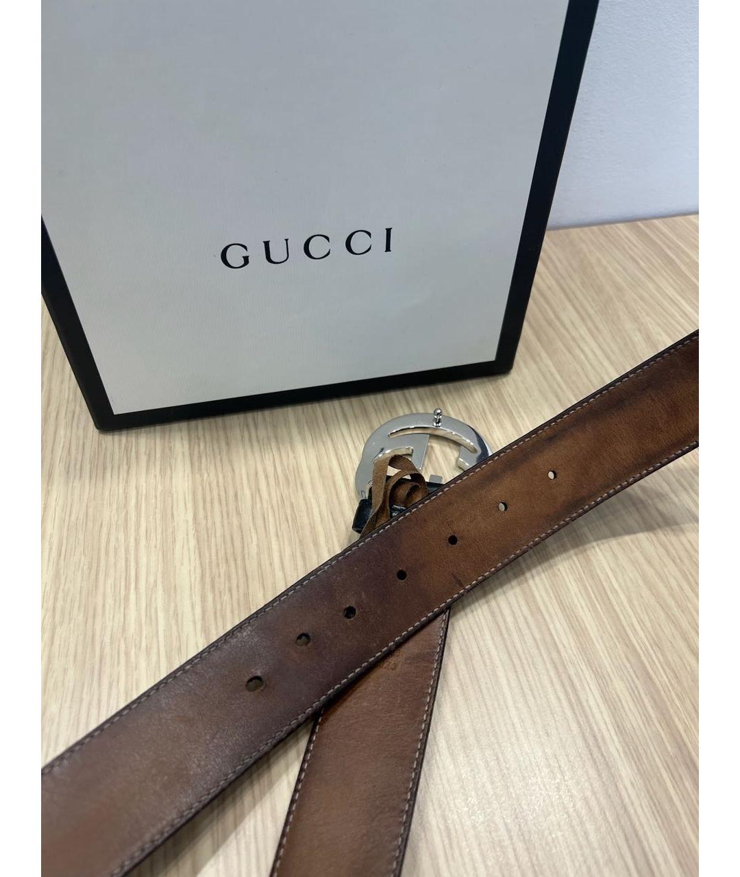 GUCCI Черный кожаный ремень, фото 5