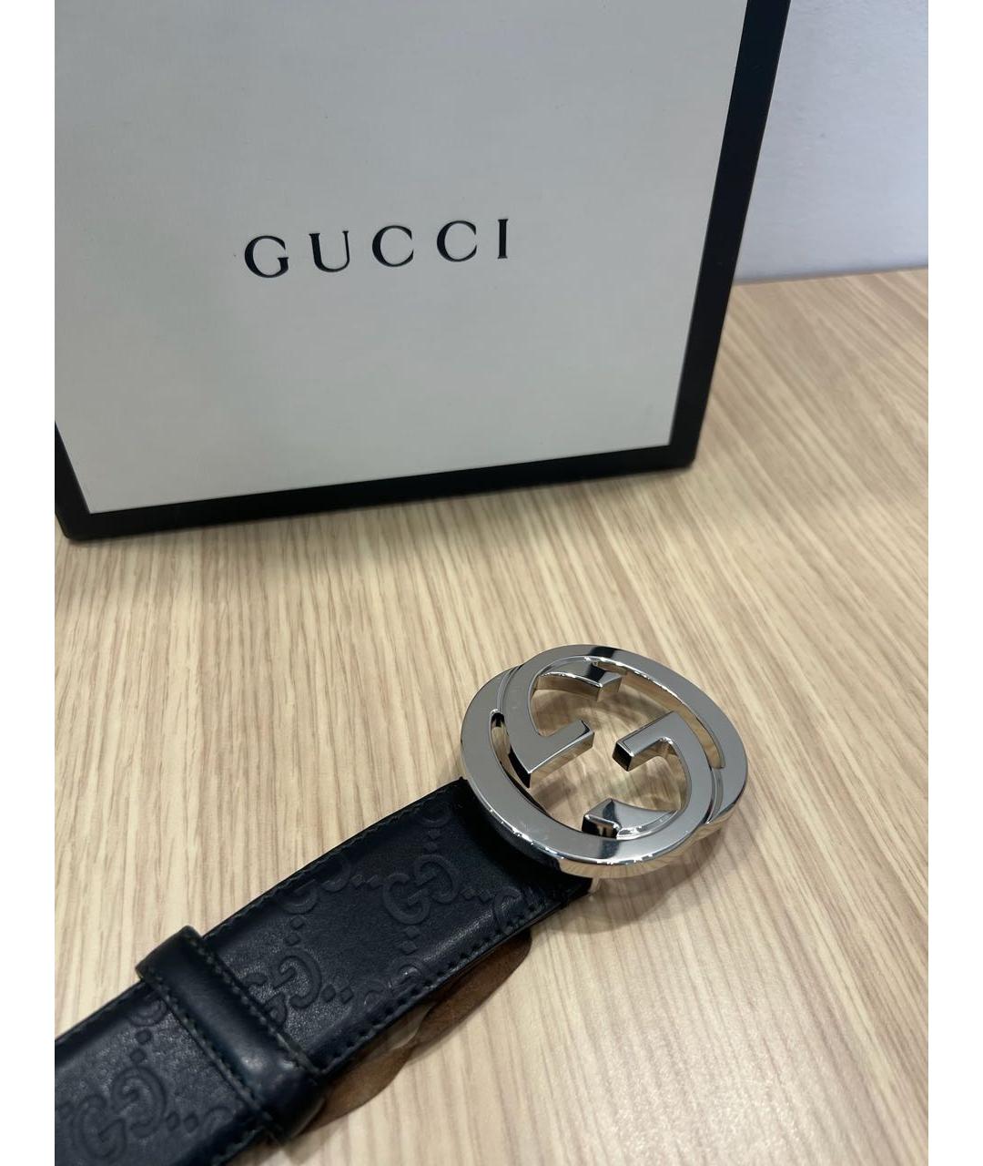 GUCCI Черный кожаный ремень, фото 2