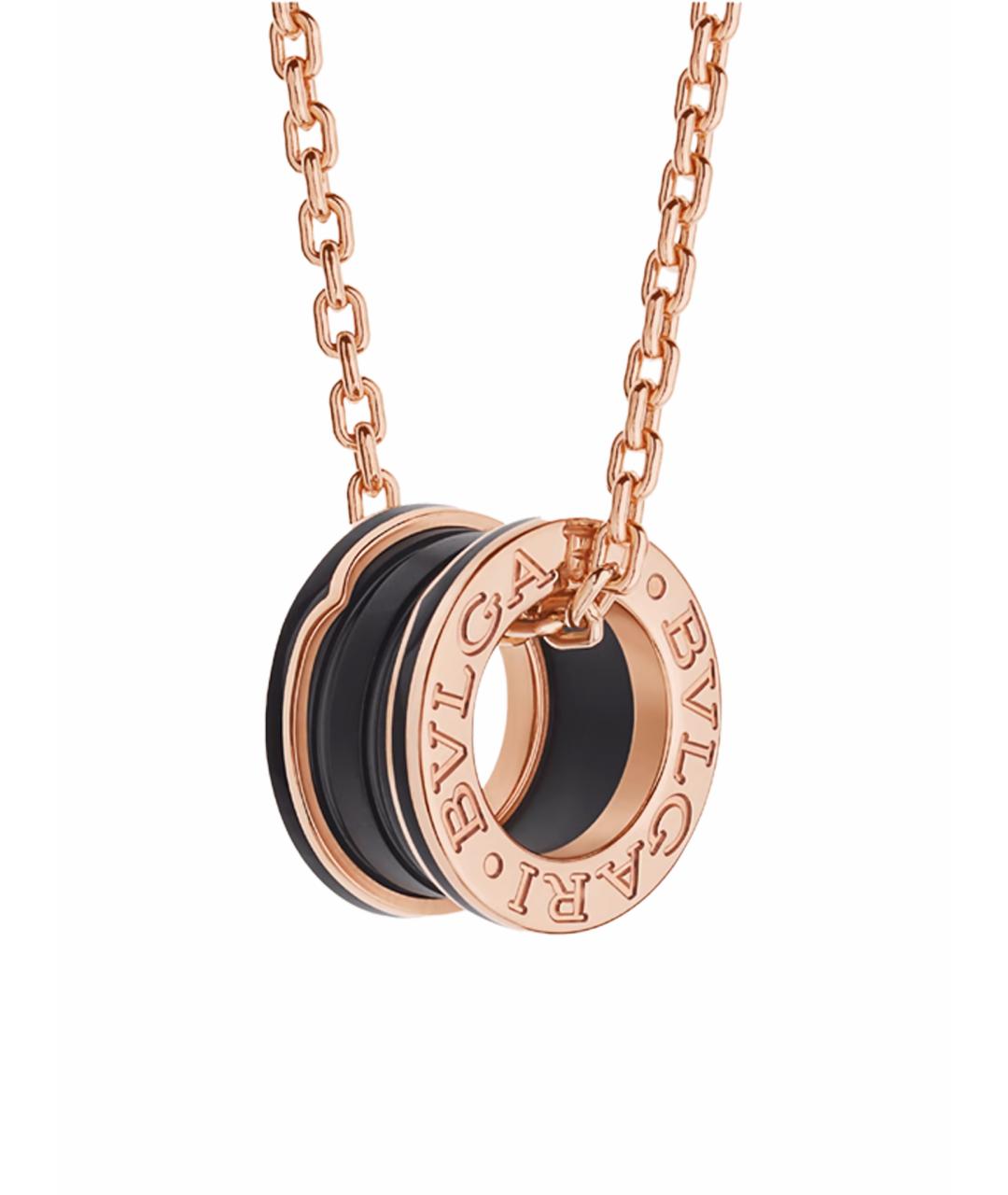 BVLGARI Черная подвеска из розового золота, фото 1
