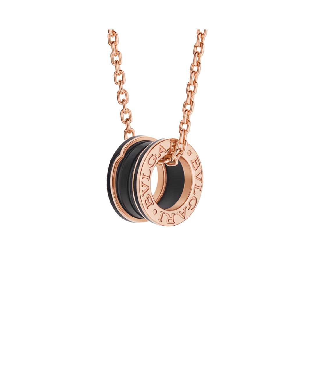 BVLGARI Черная подвеска из розового золота, фото 3