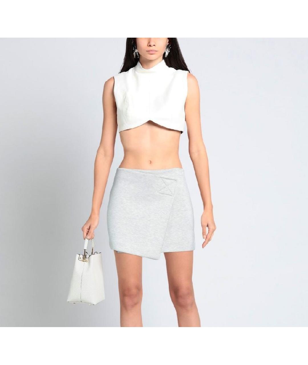 MARC BY MARC JACOBS Серая вискозная юбка мини, фото 3