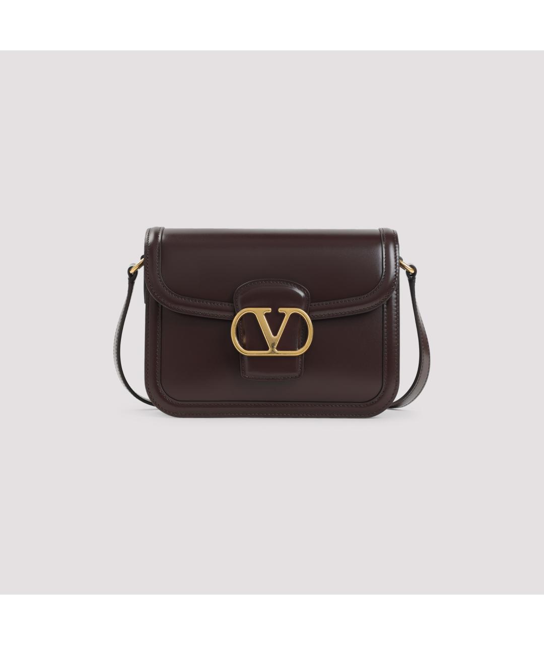 VALENTINO Коричневая кожаная сумка через плечо, фото 3