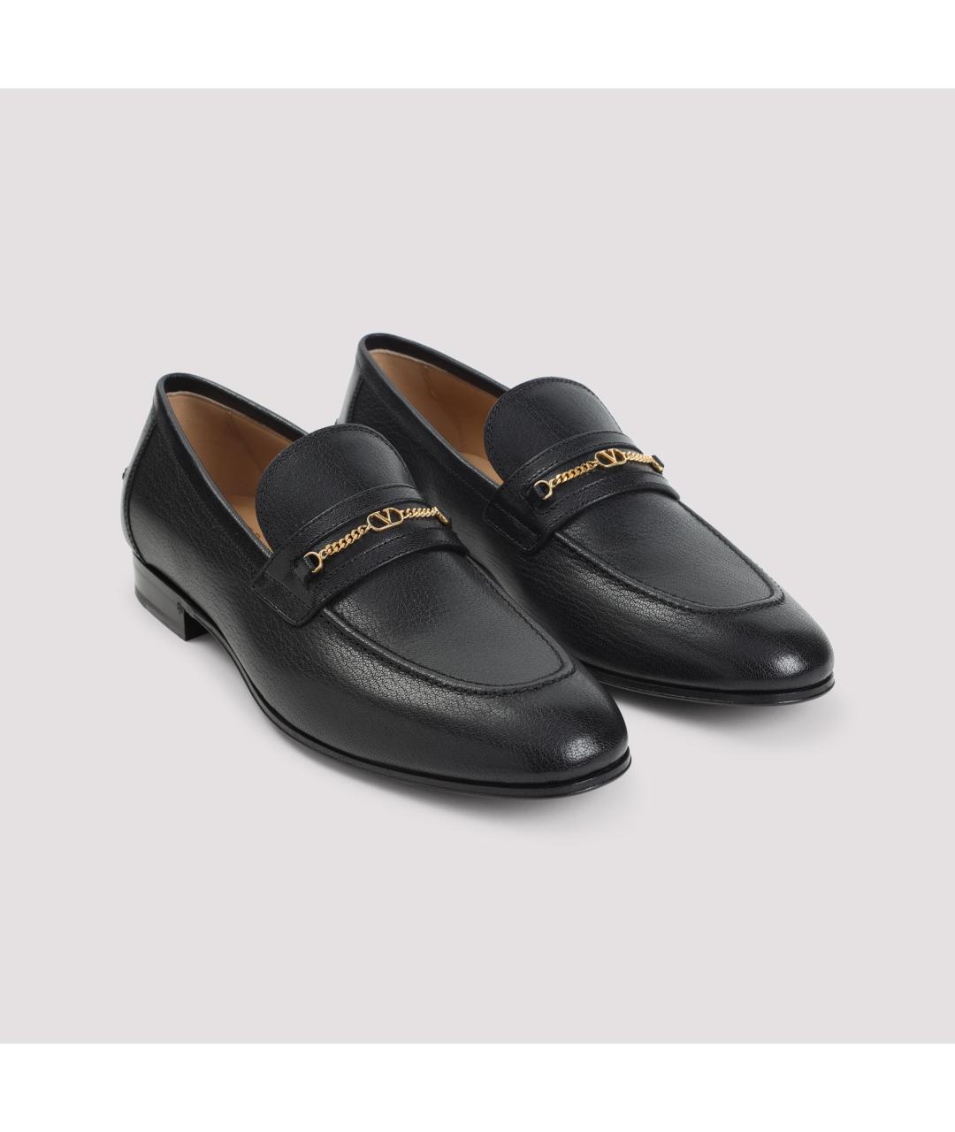 VALENTINO Черные кожаные лоферы, фото 5