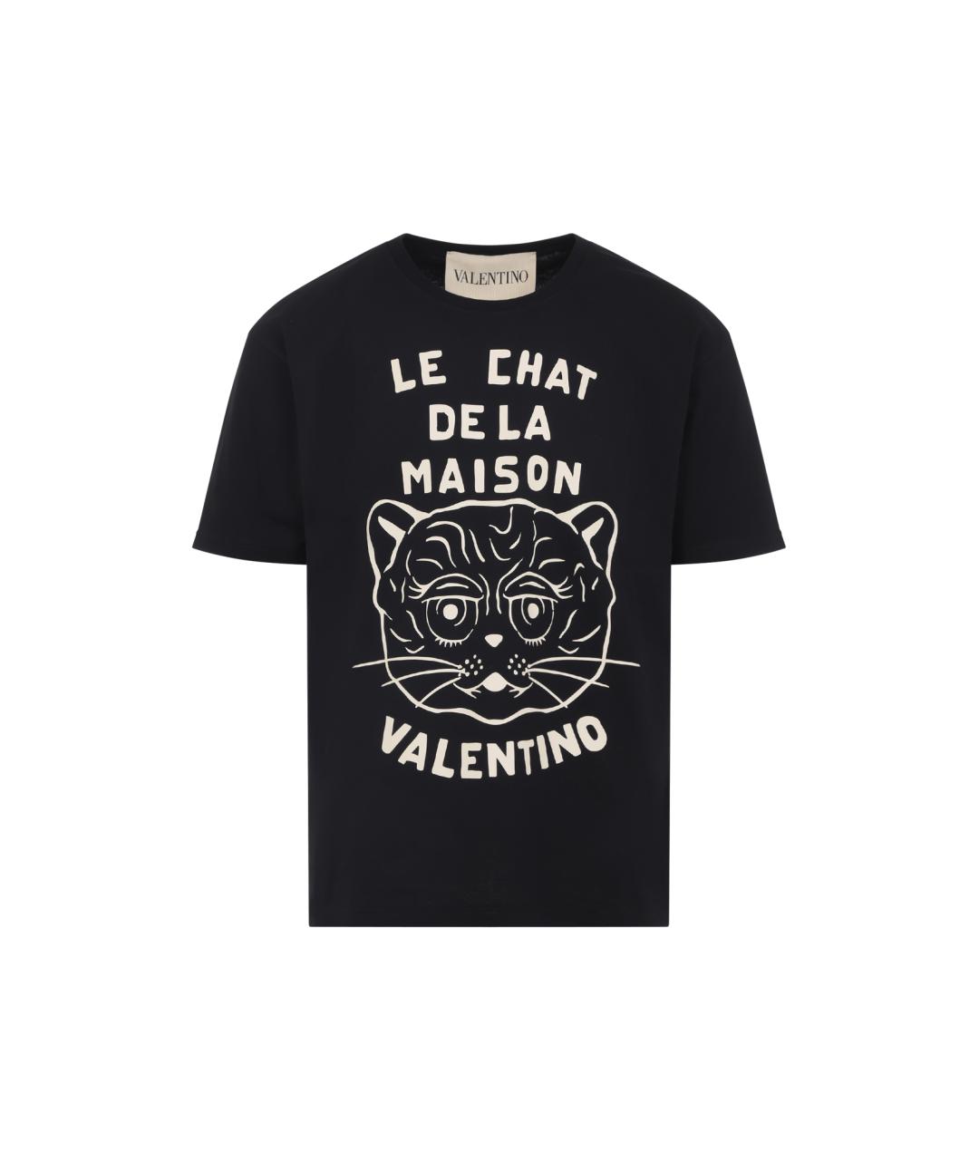 VALENTINO Черная хлопковая футболка, фото 1