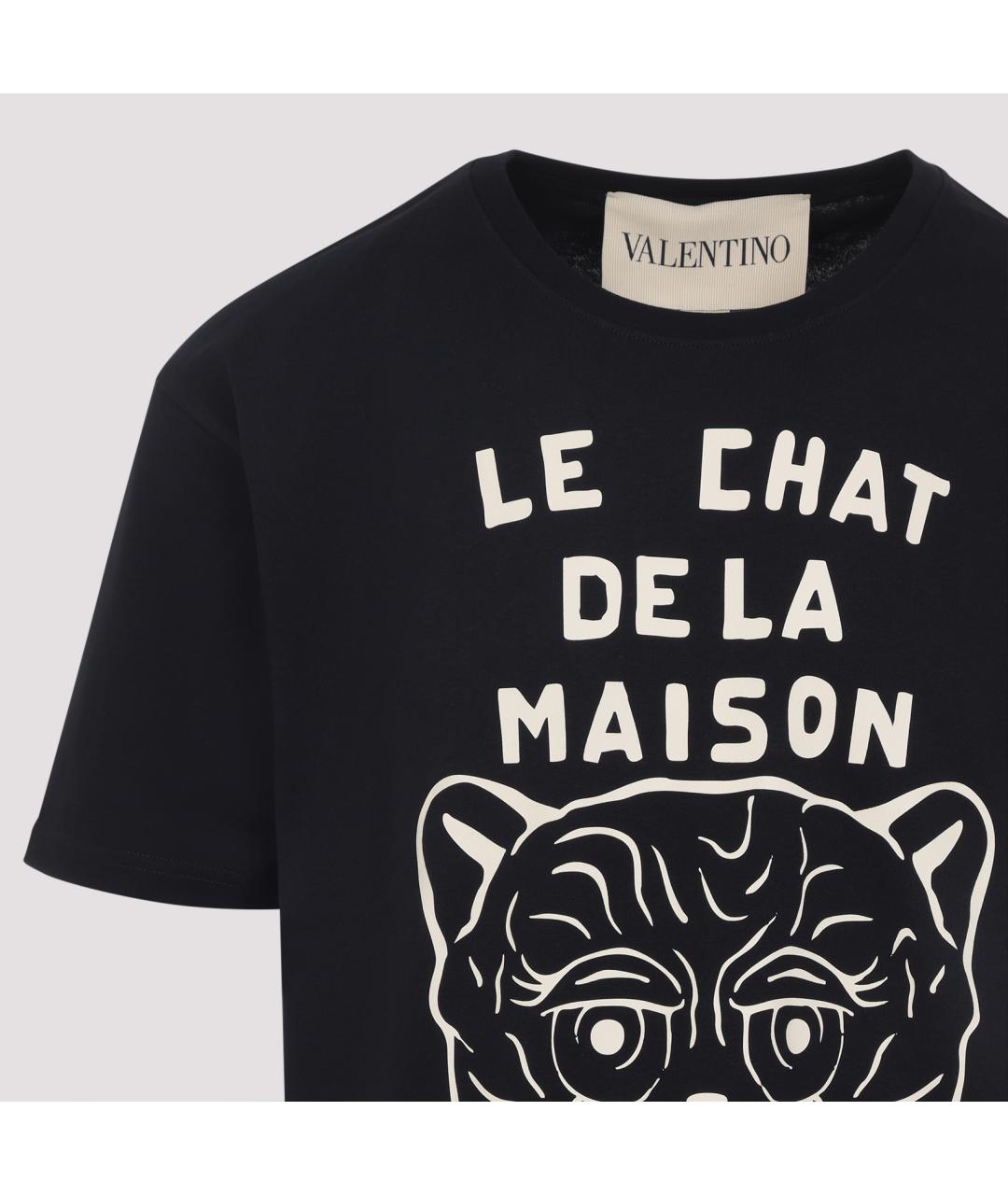 VALENTINO Черная хлопковая футболка, фото 5