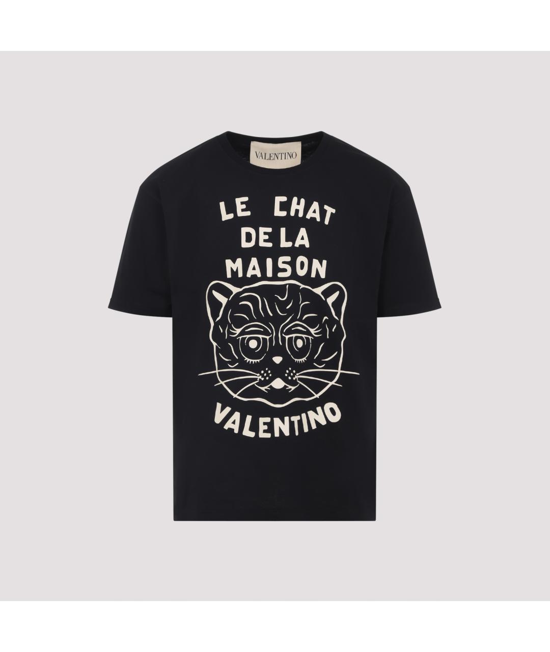 VALENTINO Черная хлопковая футболка, фото 2