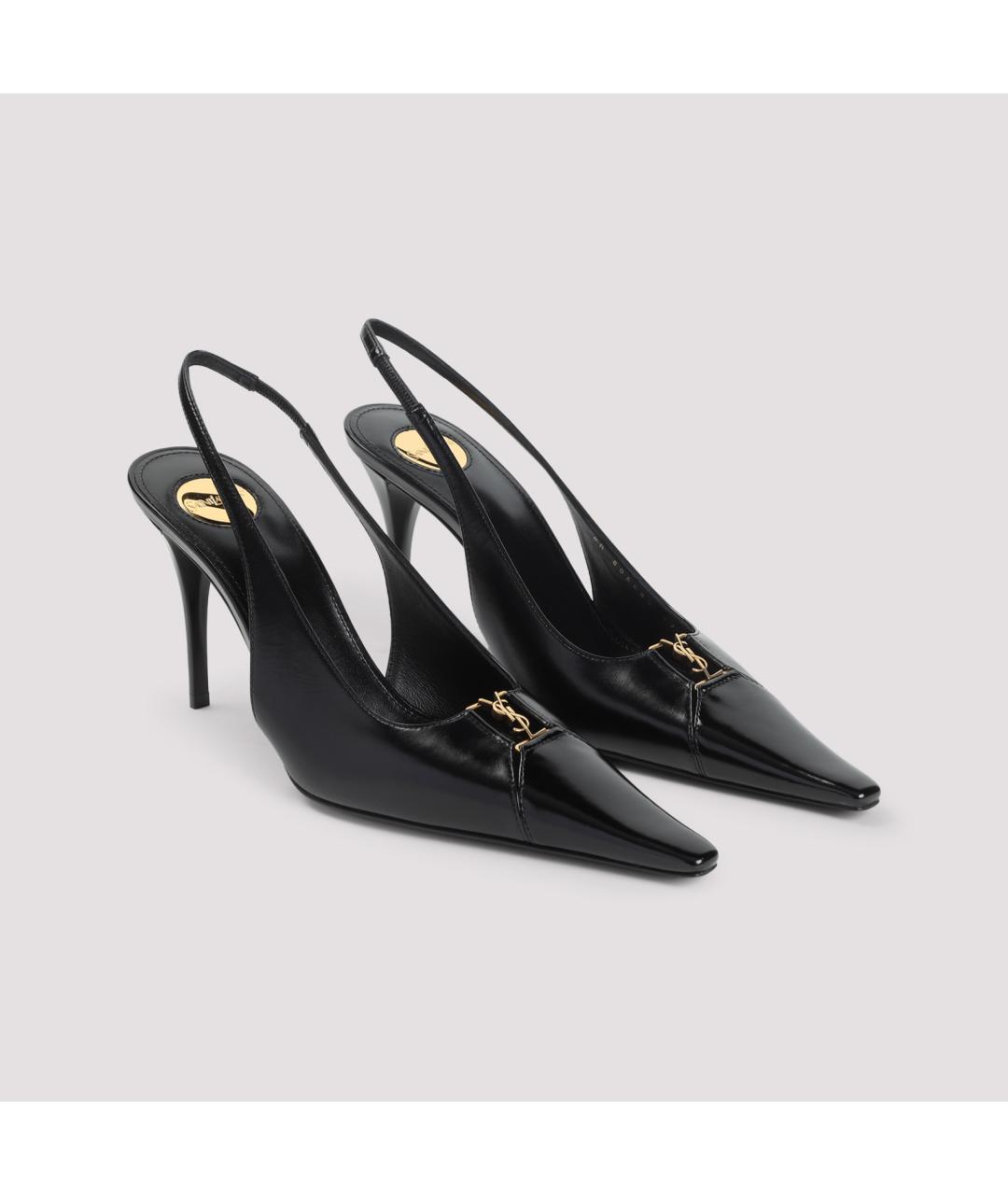 SAINT LAURENT Черные кожаные туфли, фото 5