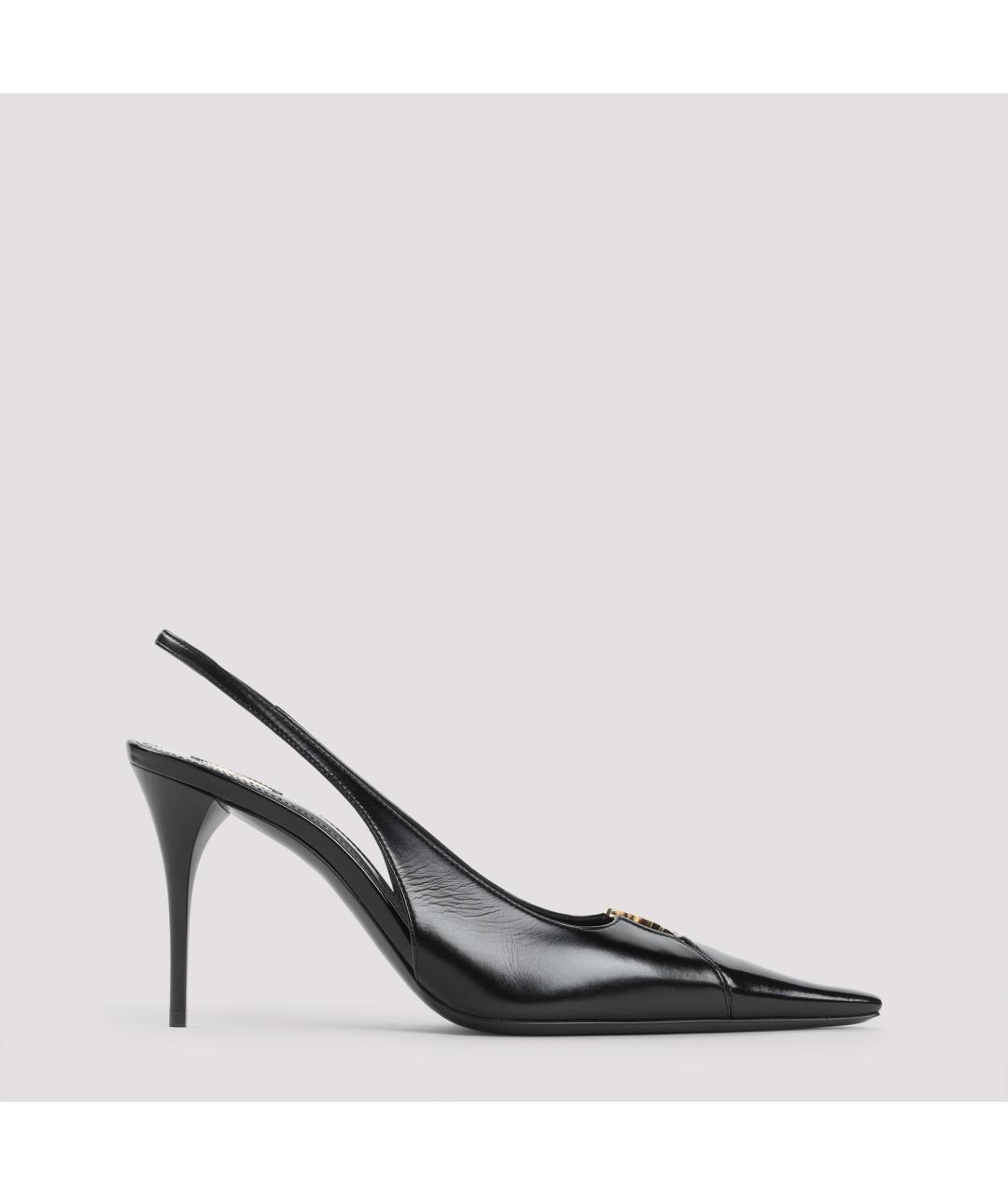 SAINT LAURENT Черные кожаные туфли, фото 2