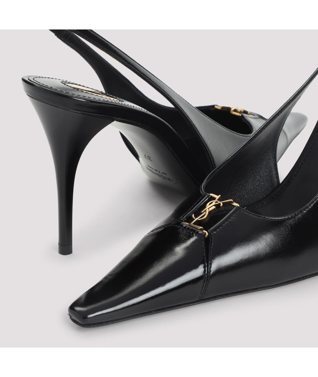 SAINT LAURENT Черные кожаные туфли, фото 6
