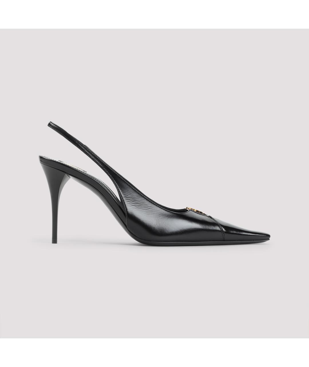 SAINT LAURENT Черные кожаные туфли, фото 3