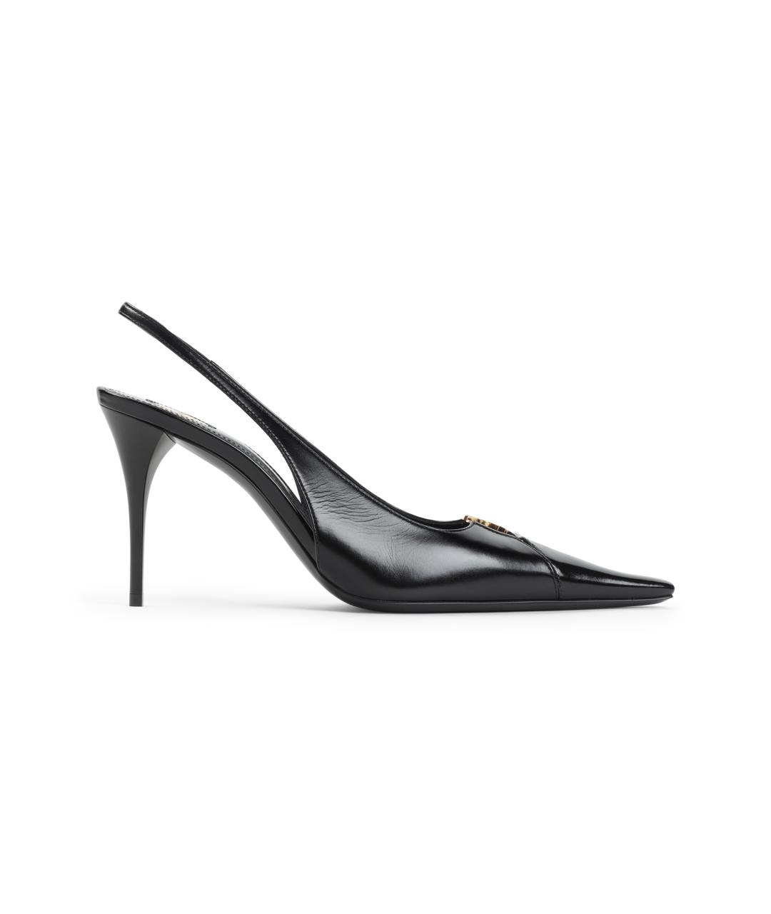 SAINT LAURENT Черные кожаные туфли, фото 1