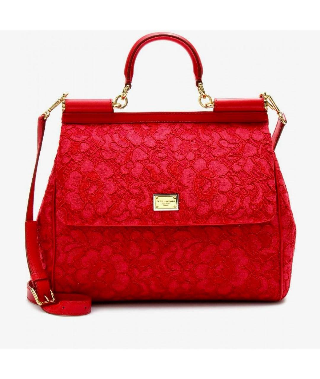 DOLCE&GABBANA Красная тканевая сумка с короткими ручками, фото 8