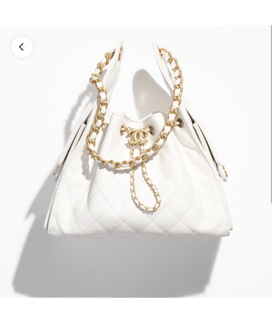 CHANEL Белая кожаная сумка тоут, фото 2