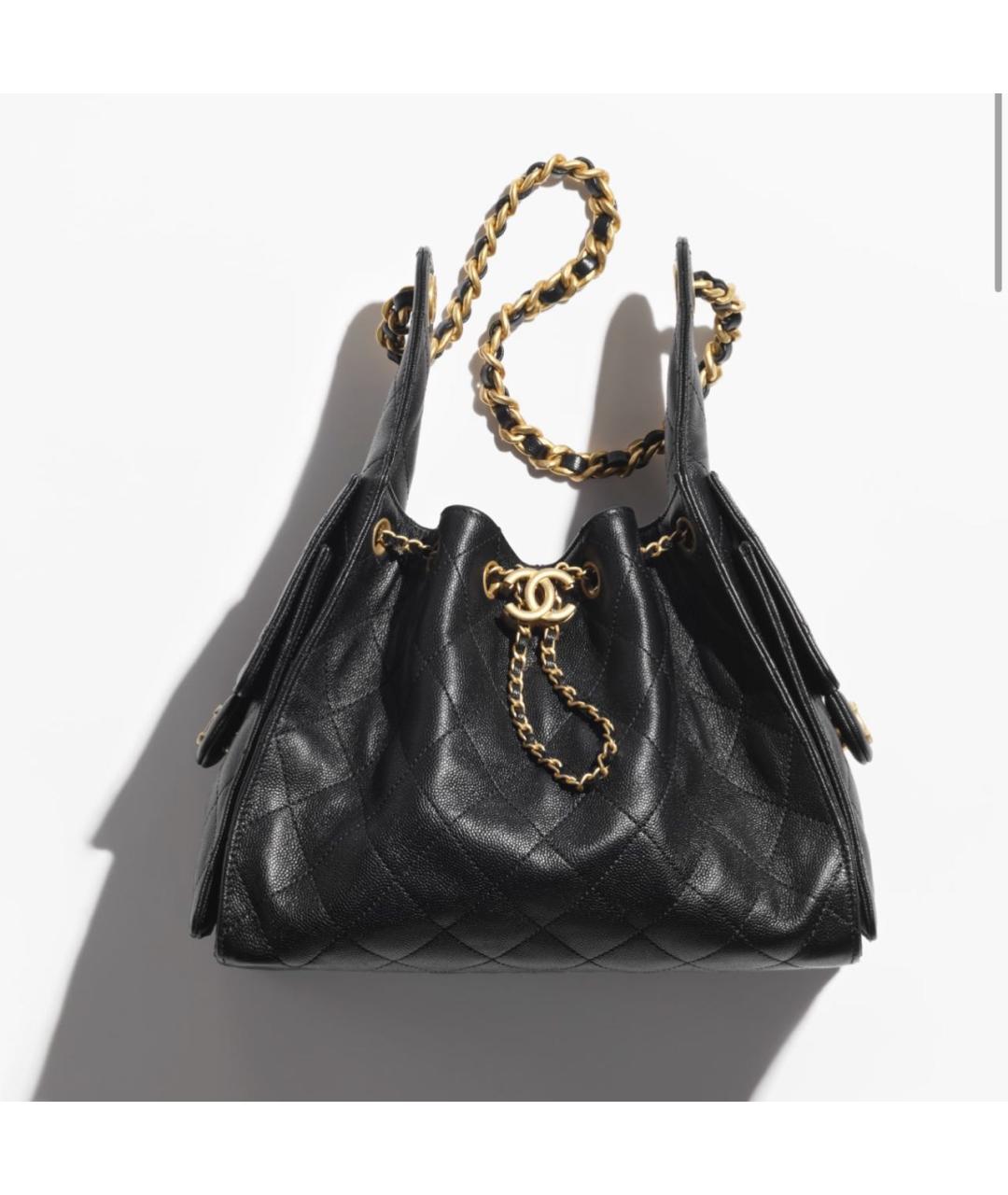 CHANEL Черная кожаная сумка тоут, фото 3