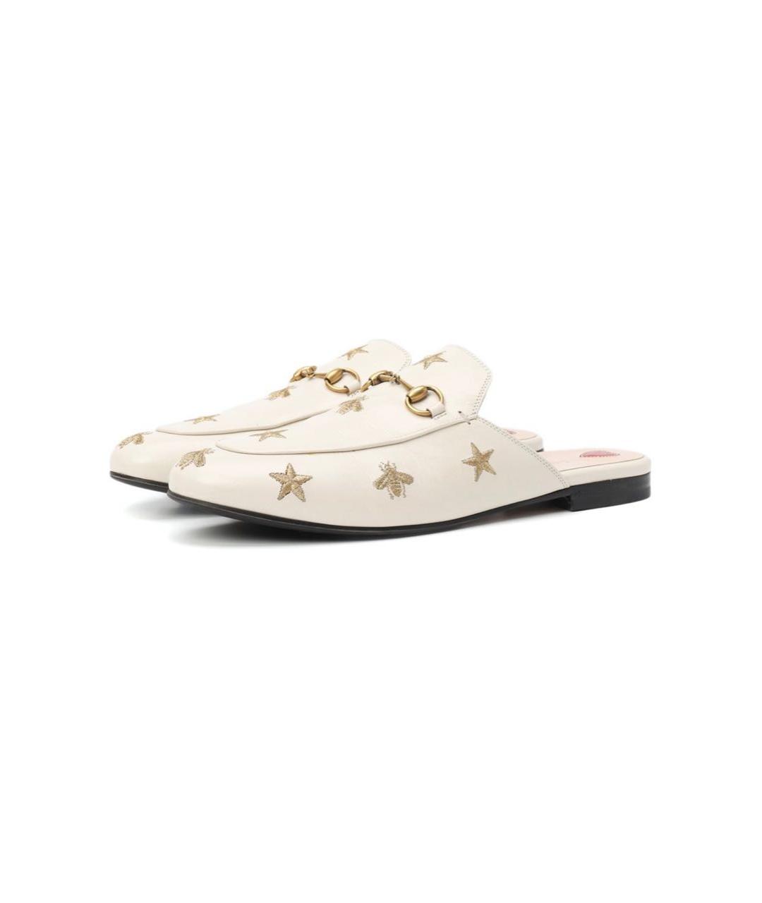 GUCCI Бежевые кожаные мюли, фото 2