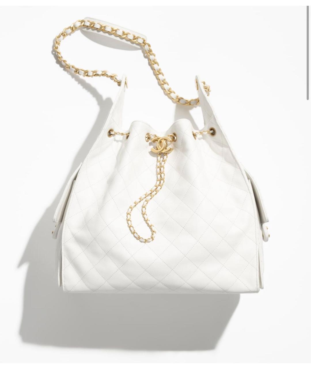 CHANEL Белая кожаная сумка тоут, фото 3