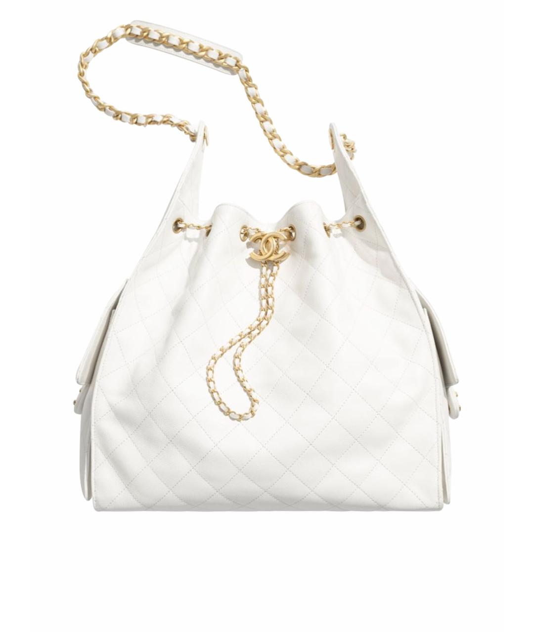 CHANEL Белая кожаная сумка тоут, фото 1
