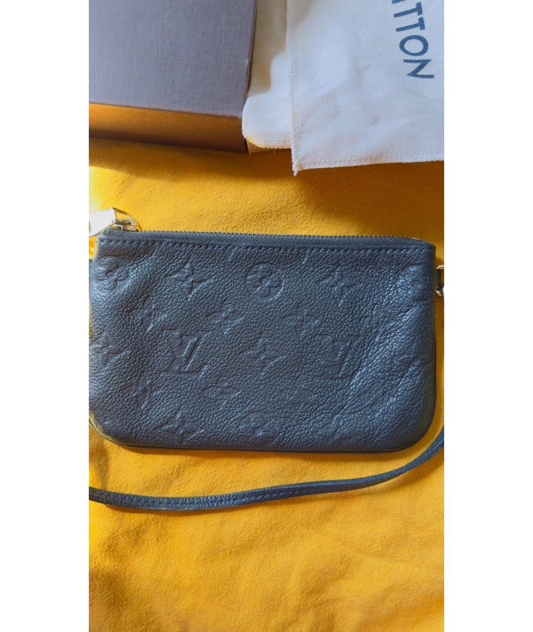 LOUIS VUITTON Черная кожаная сумка с короткими ручками, фото 2