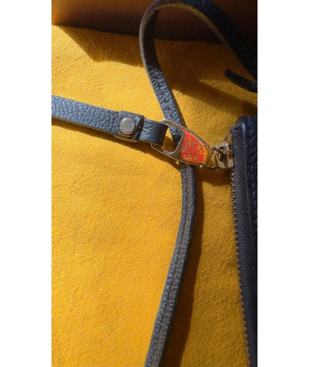 LOUIS VUITTON Черная кожаная сумка с короткими ручками, фото 7