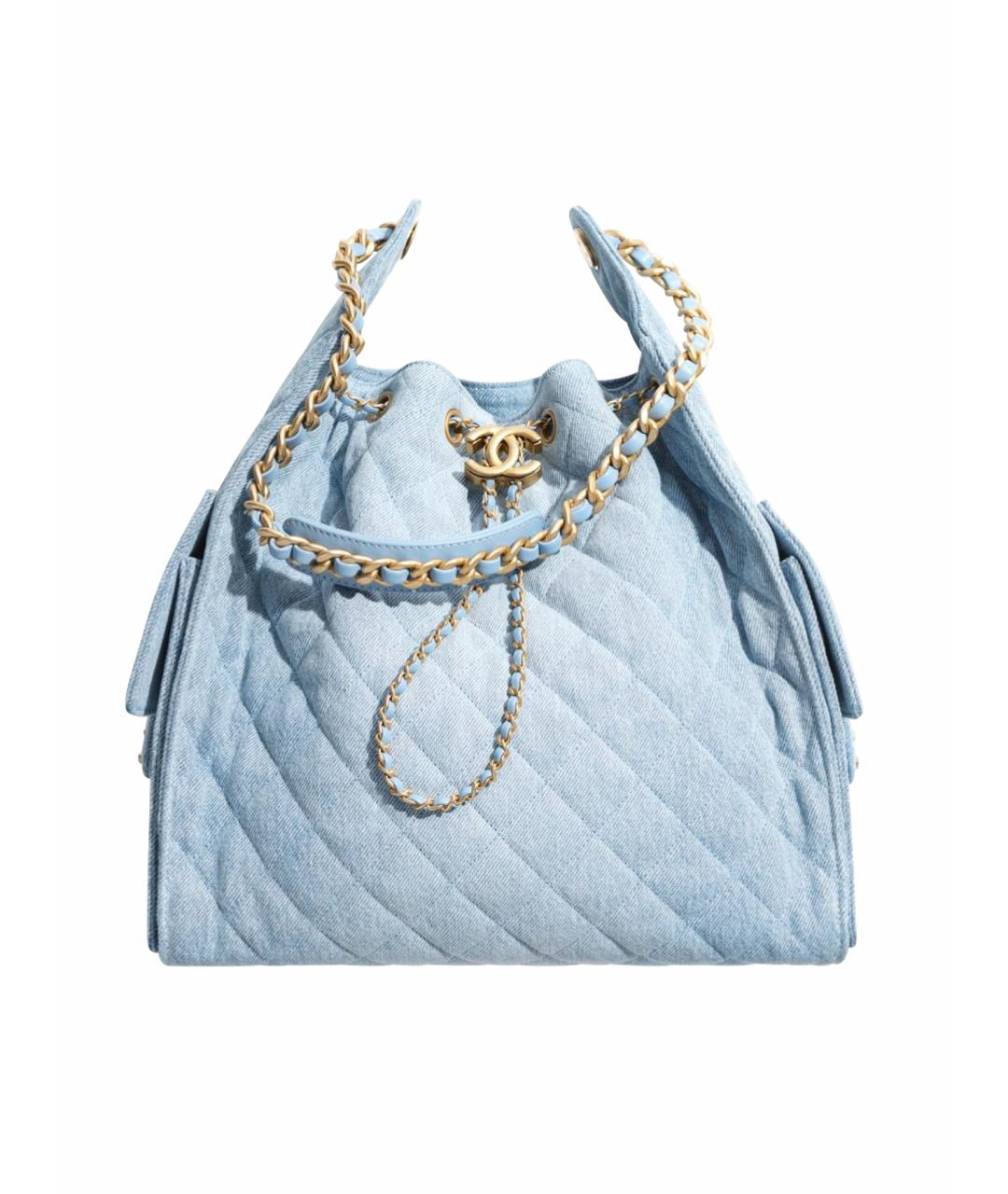 CHANEL Голубая деним сумка тоут, фото 1