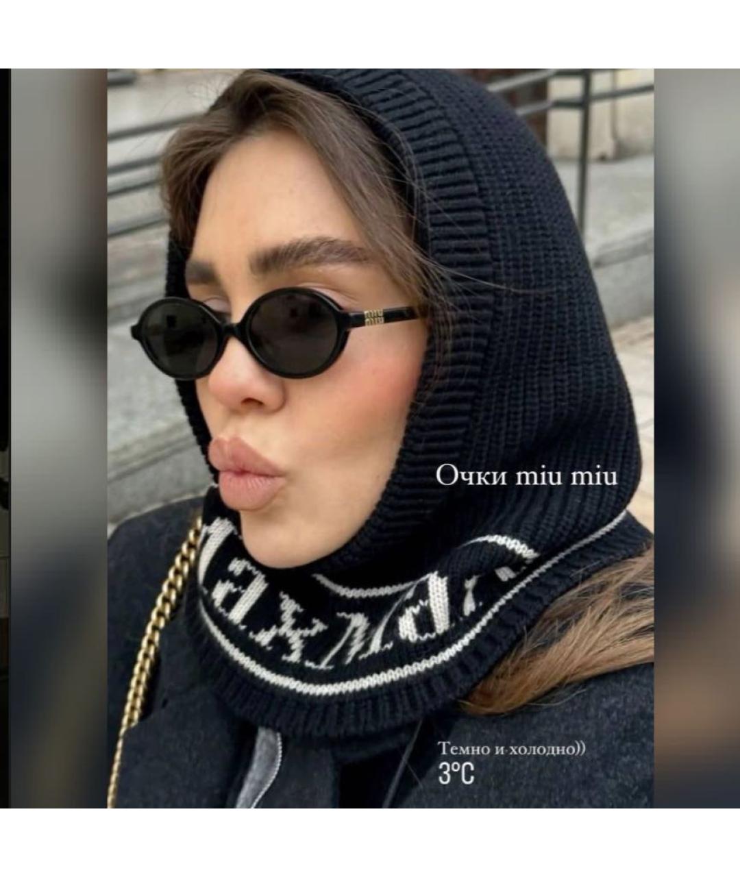 MIU MIU Черные пластиковые солнцезащитные очки, фото 2