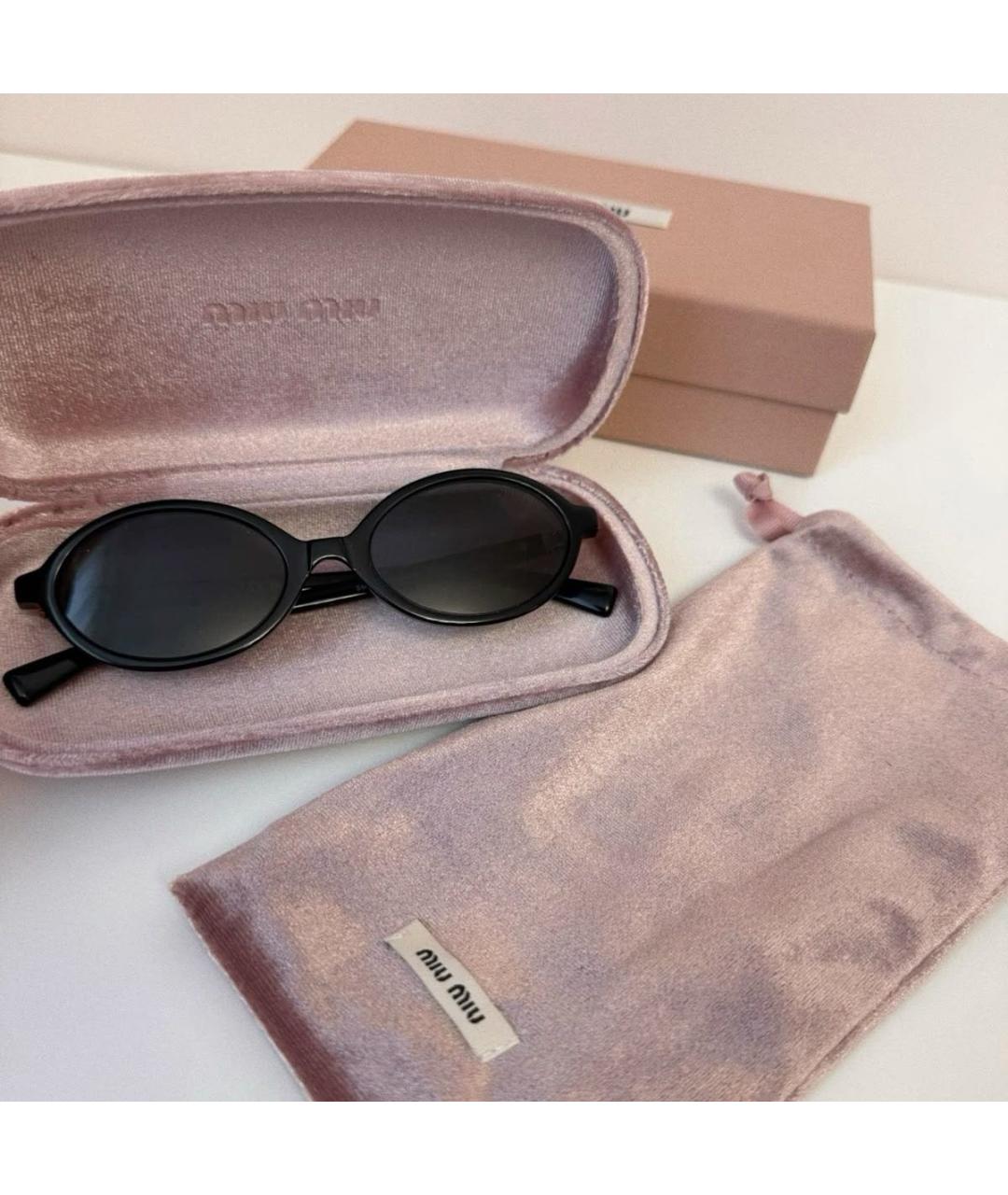 MIU MIU Черные пластиковые солнцезащитные очки, фото 3