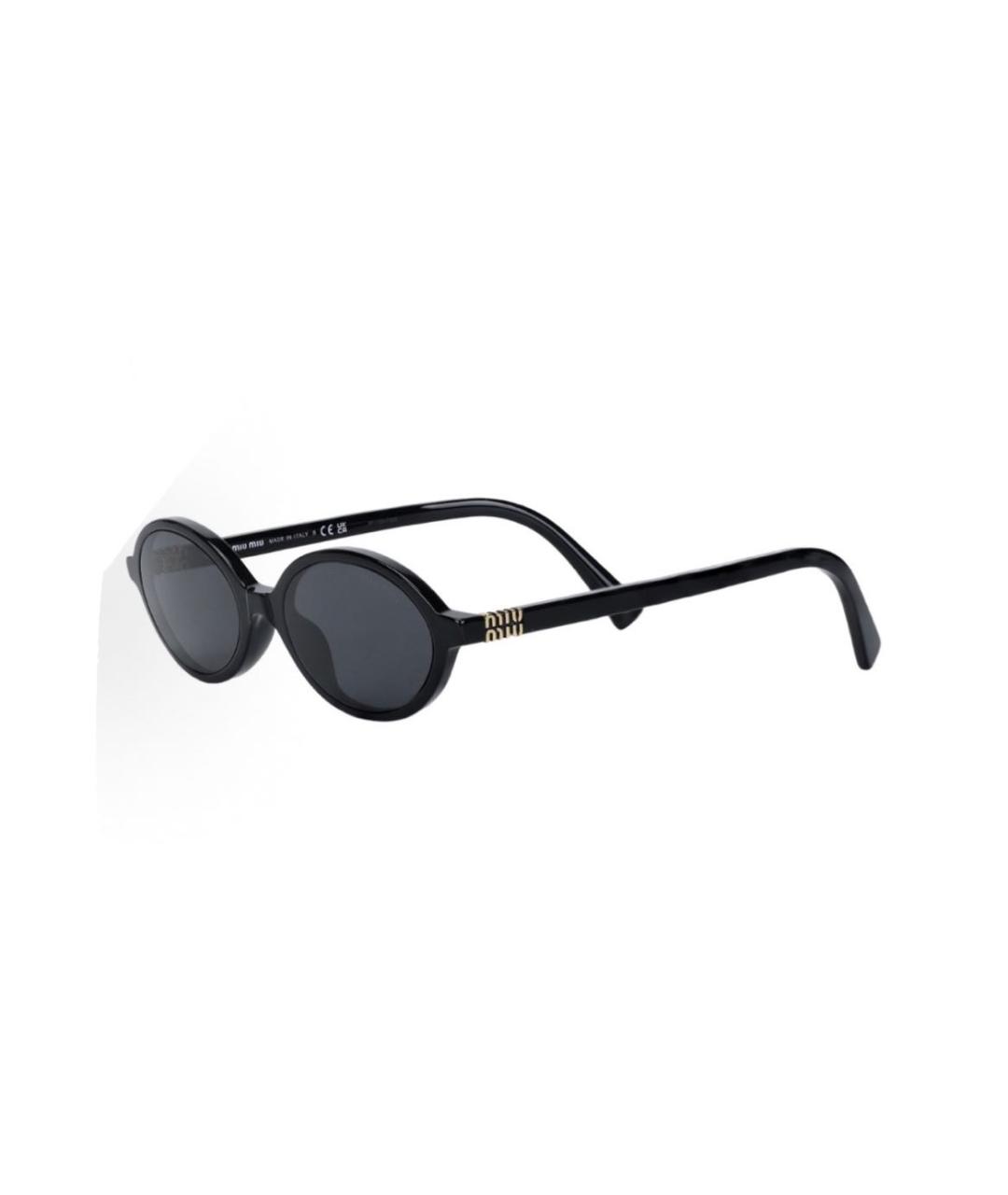 MIU MIU Черные пластиковые солнцезащитные очки, фото 4