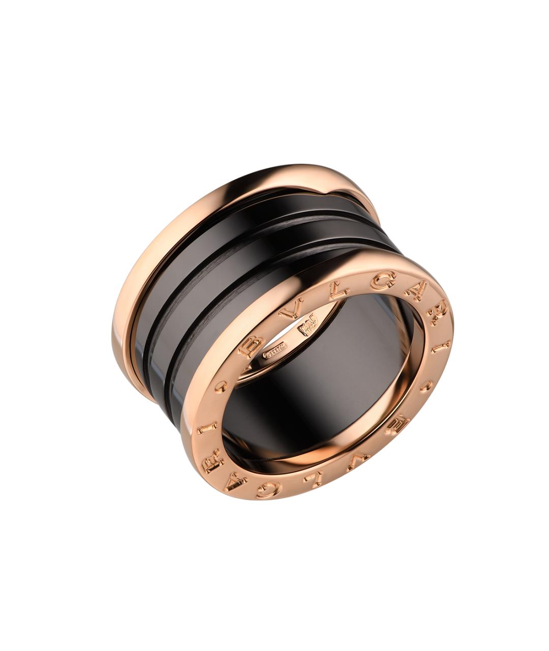 BVLGARI Черное кольцо из розового золота, фото 2