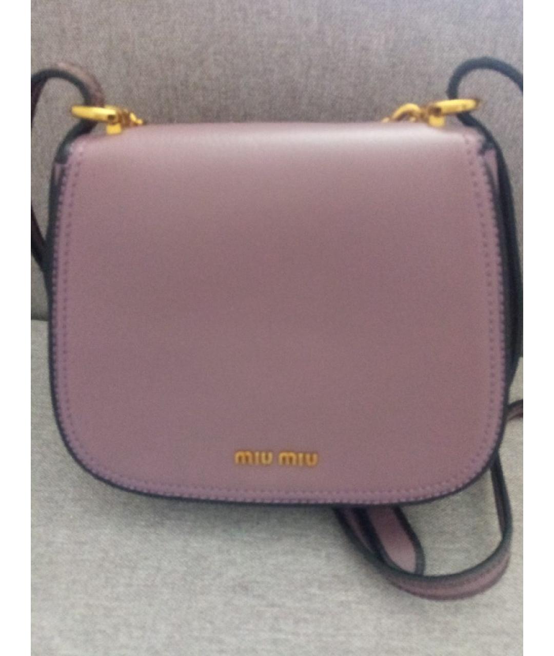 MIU MIU Розовая кожаная сумка через плечо, фото 3
