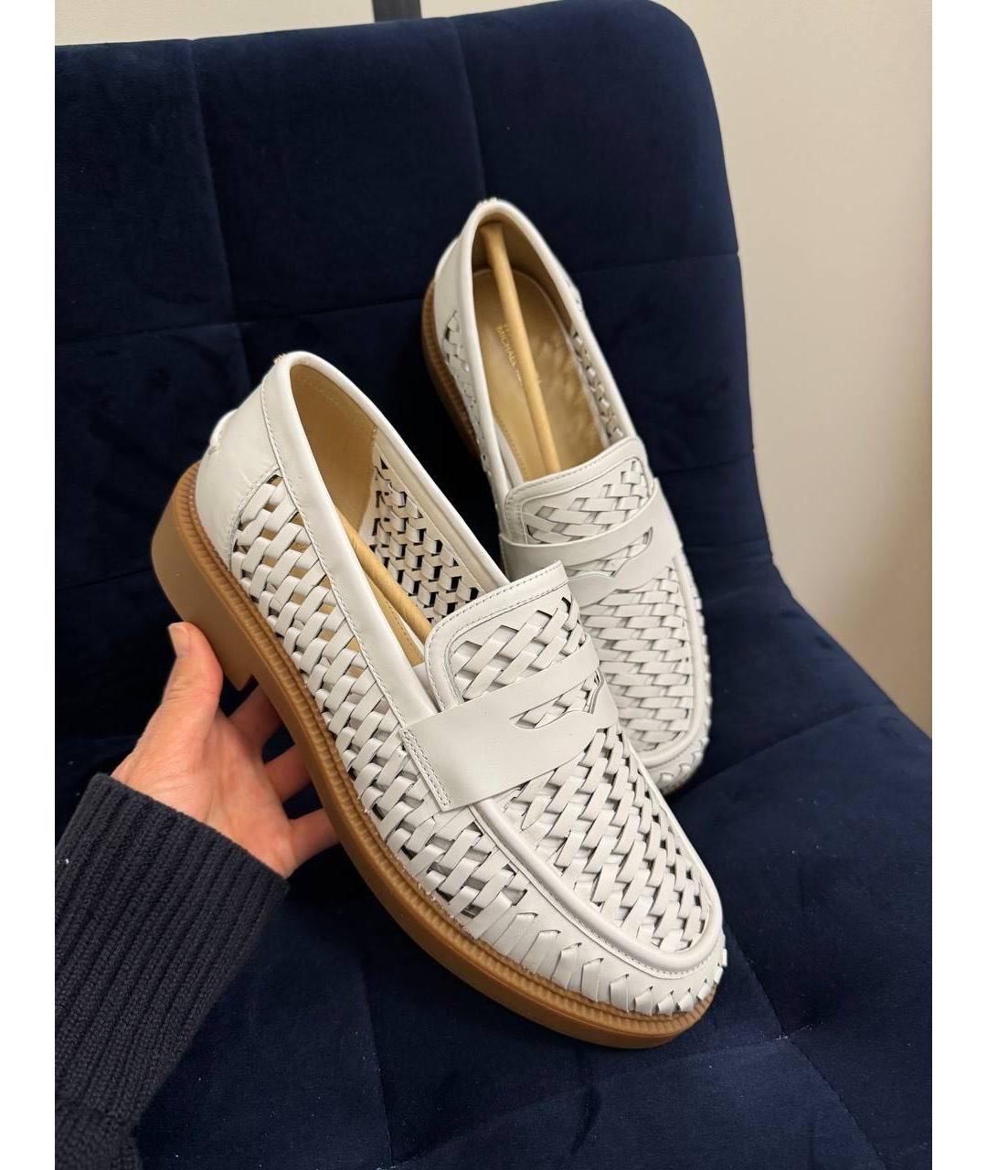 MICHAEL KORS Белые кожаные лоферы, фото 2