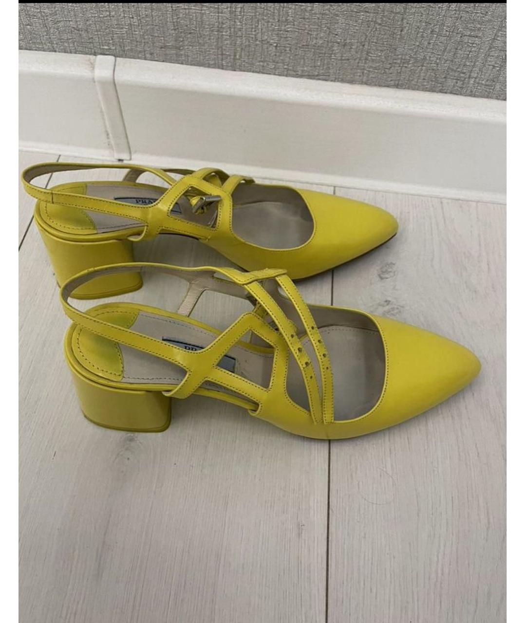 PRADA Желтые туфли из лакированной кожи, фото 5