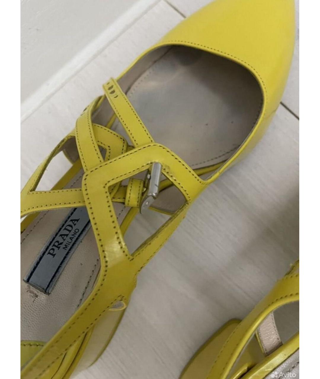 PRADA Желтые туфли из лакированной кожи, фото 3