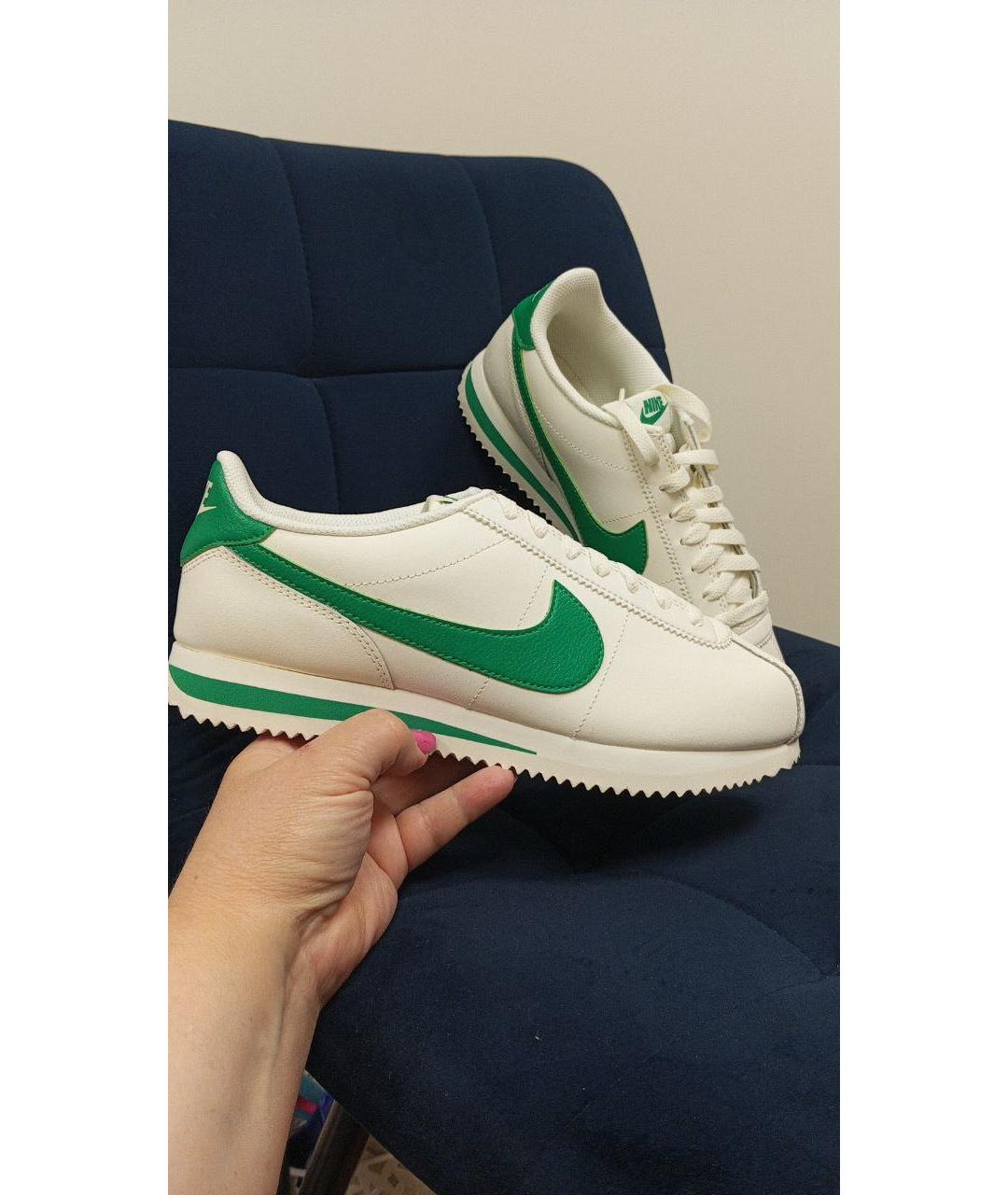 NIKE Бежевые кожаные кроссовки, фото 2