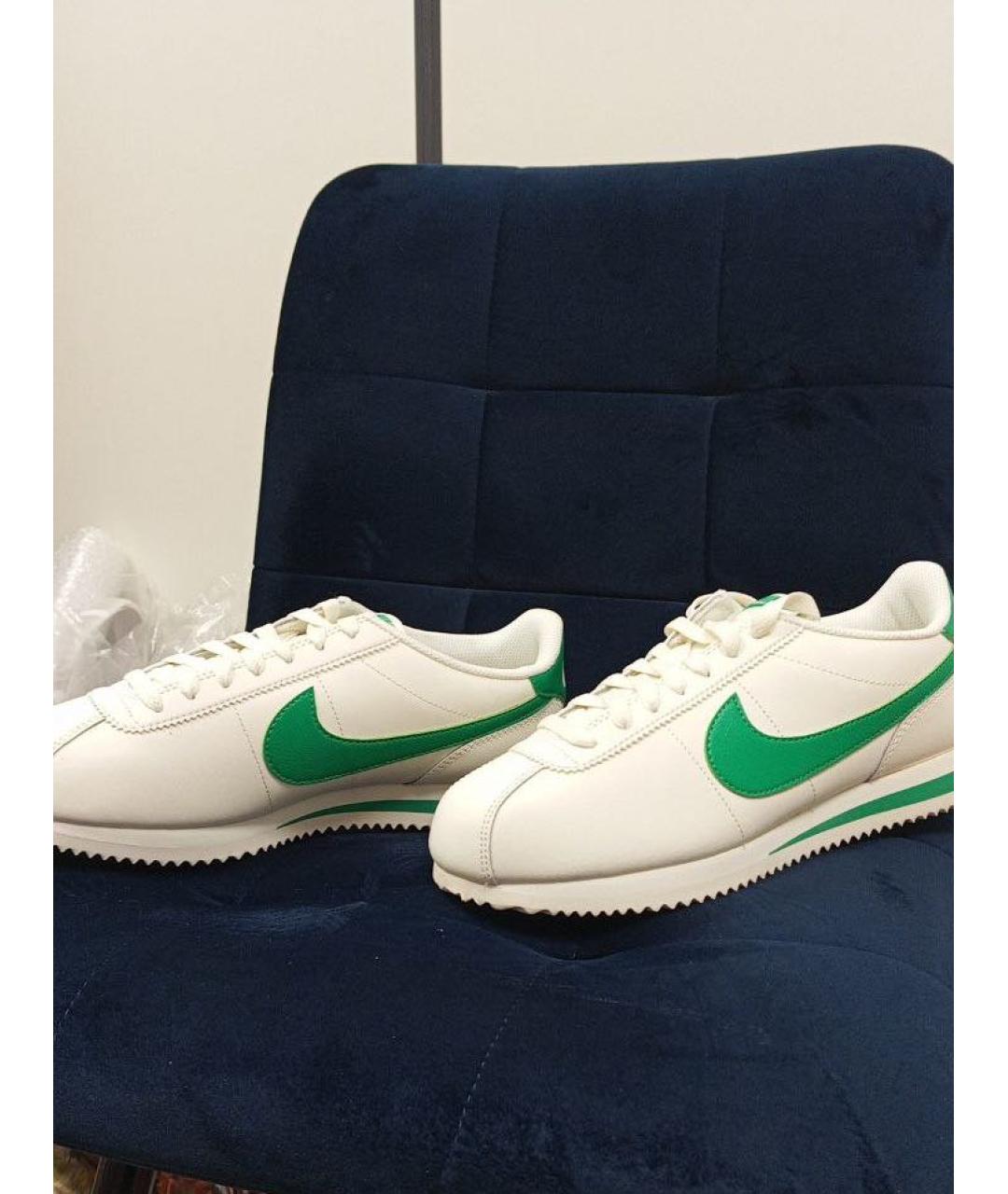 NIKE Бежевые кожаные кроссовки, фото 4