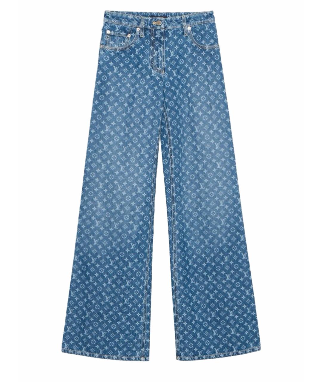LOUIS VUITTON Синие хлопковые джинсы клеш, фото 1