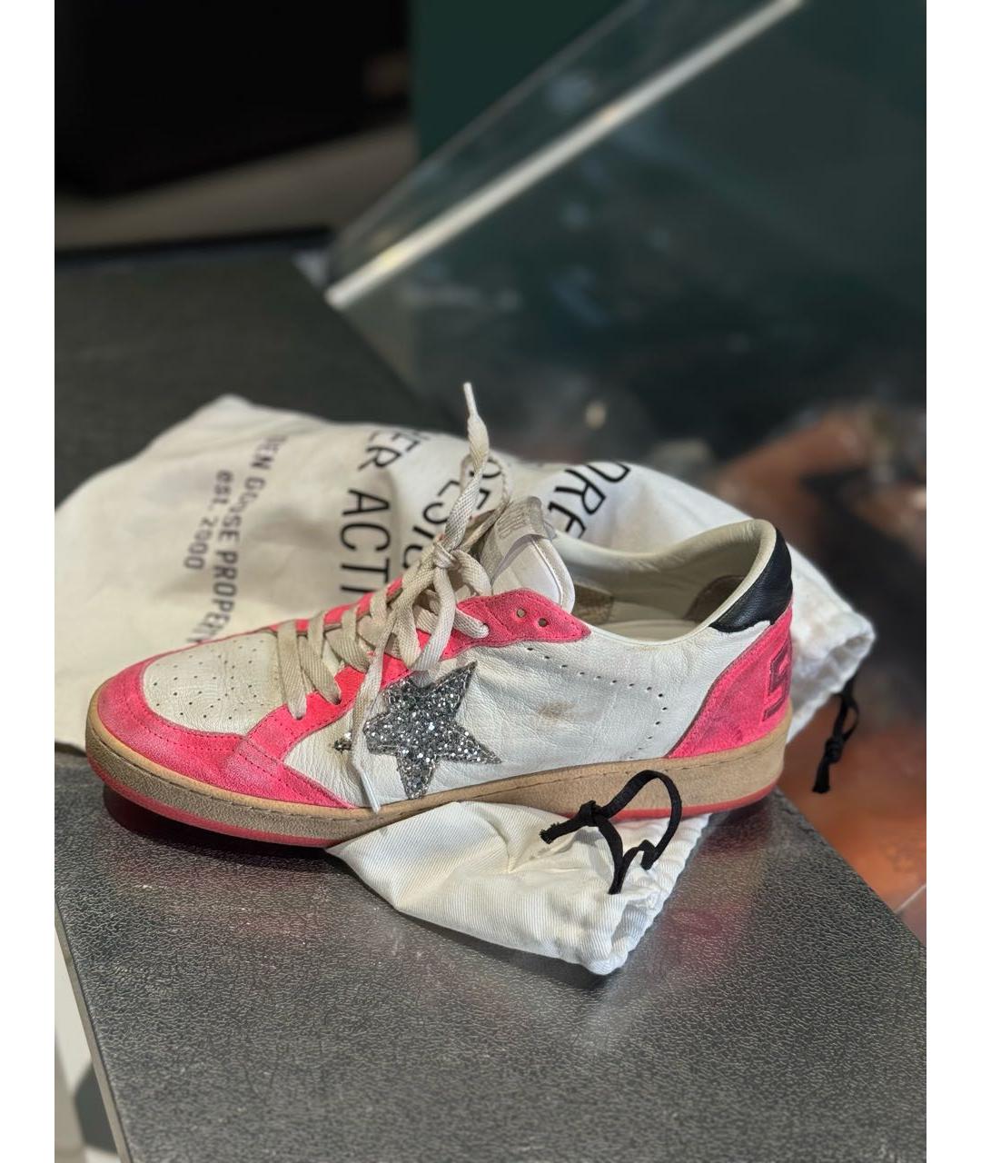 GOLDEN GOOSE DELUXE BRAND Розовые кожаные кеды, фото 8