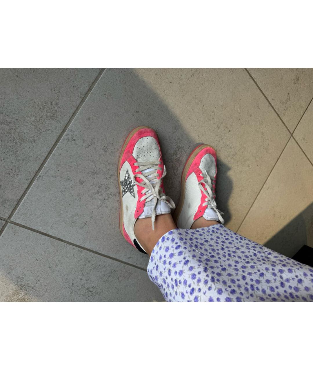 GOLDEN GOOSE DELUXE BRAND Розовые кожаные кеды, фото 5