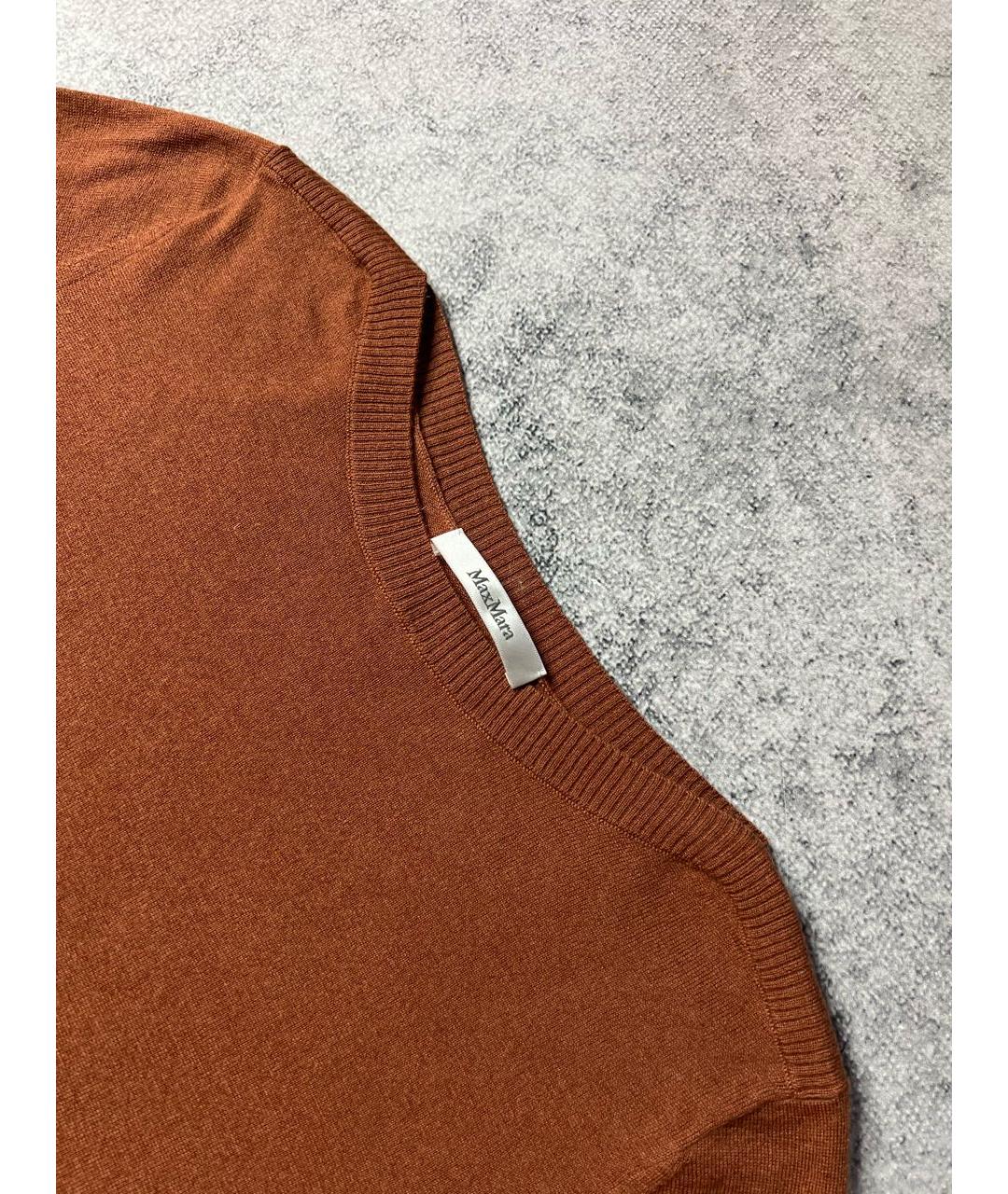 MAX MARA Коричневый шерстяной джемпер / свитер, фото 3