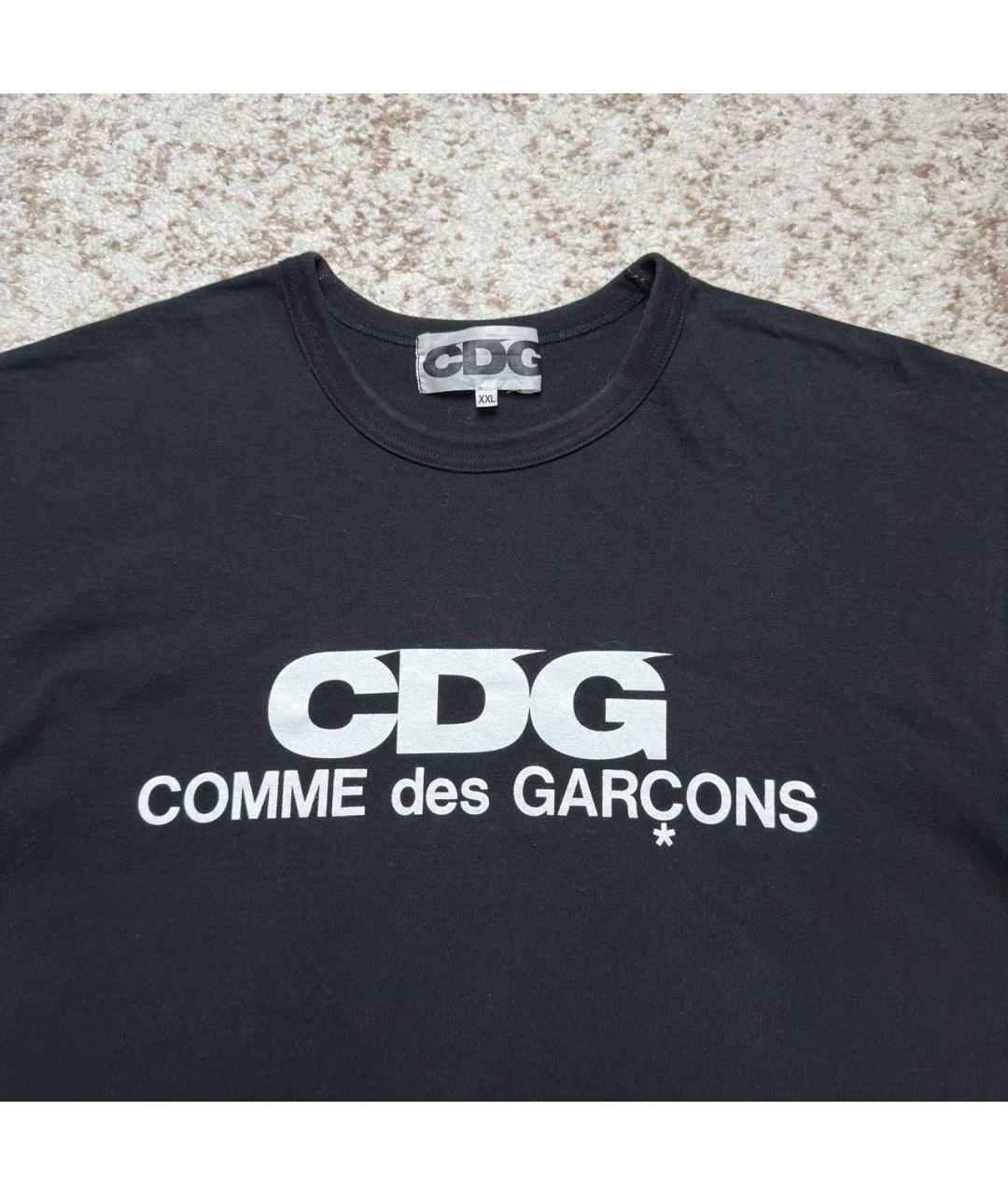 COMME DES GARÇONS Черная хлопковая футболка, фото 2