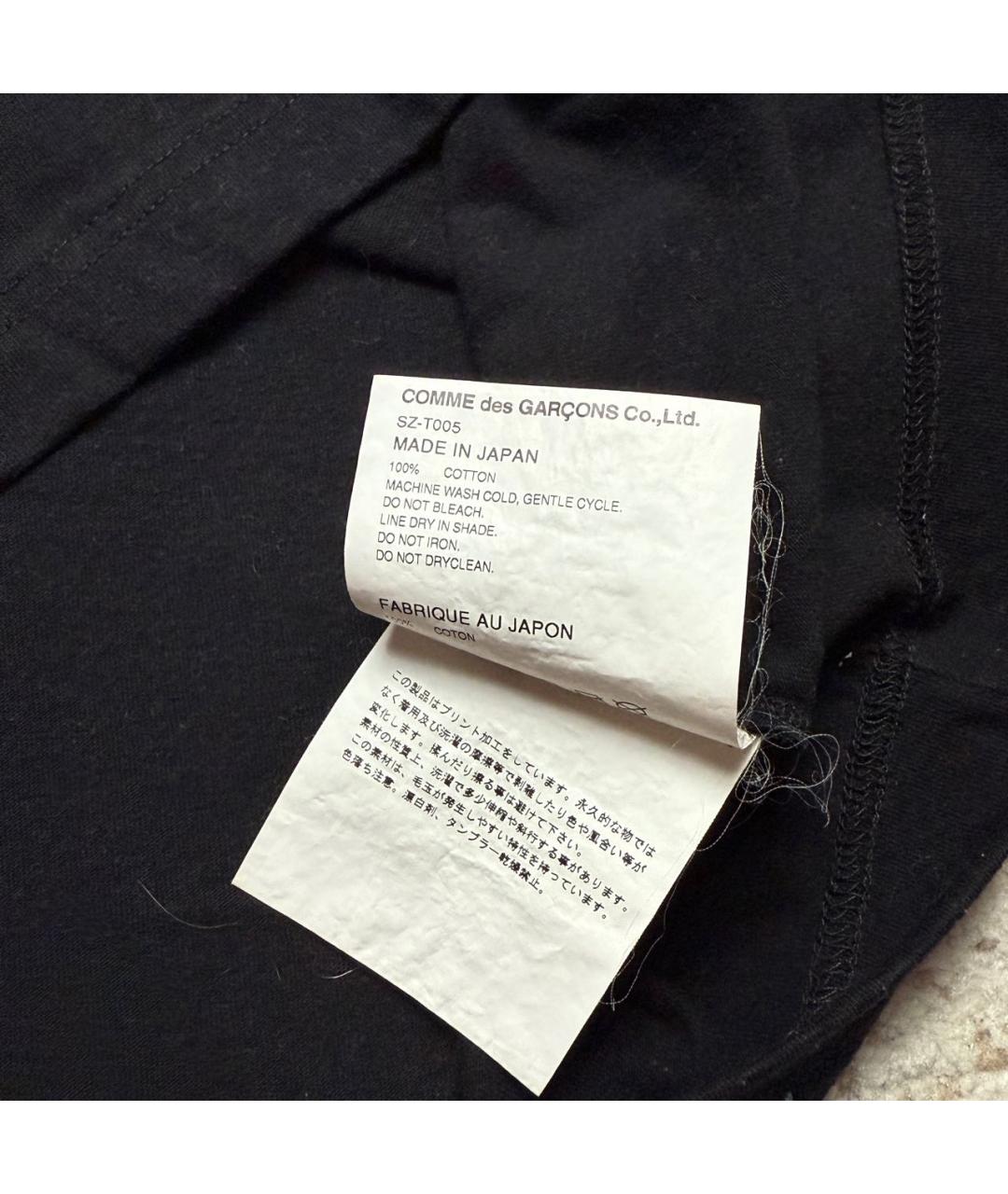 COMME DES GARÇONS Черная хлопковая футболка, фото 4