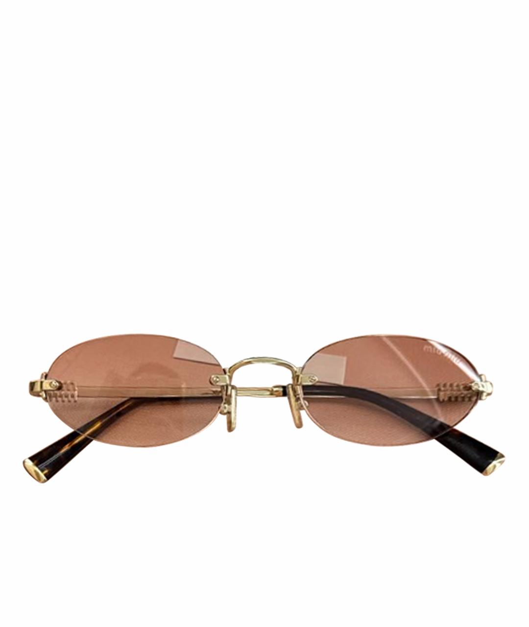 MIU MIU Розовые металлические солнцезащитные очки, фото 1