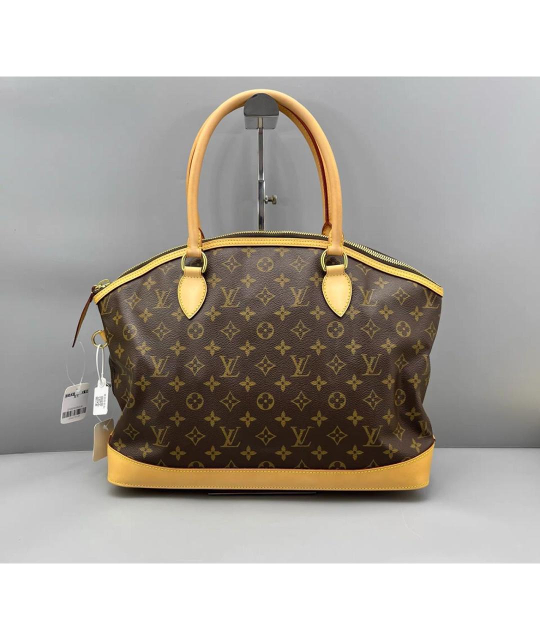 LOUIS VUITTON Коричневая кожаная сумка с короткими ручками, фото 3