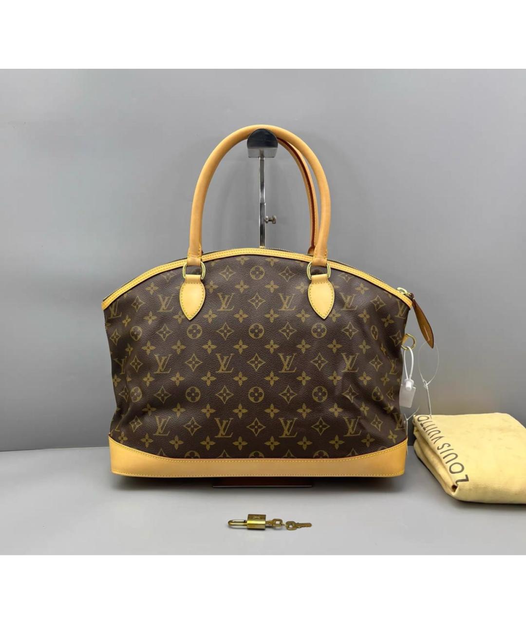 LOUIS VUITTON Коричневая кожаная сумка с короткими ручками, фото 2