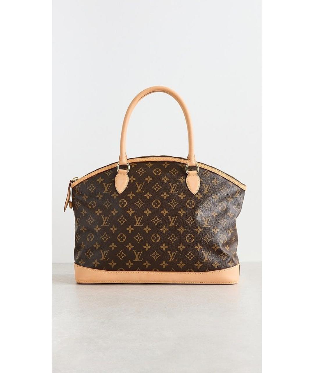 LOUIS VUITTON Коричневая кожаная сумка с короткими ручками, фото 7