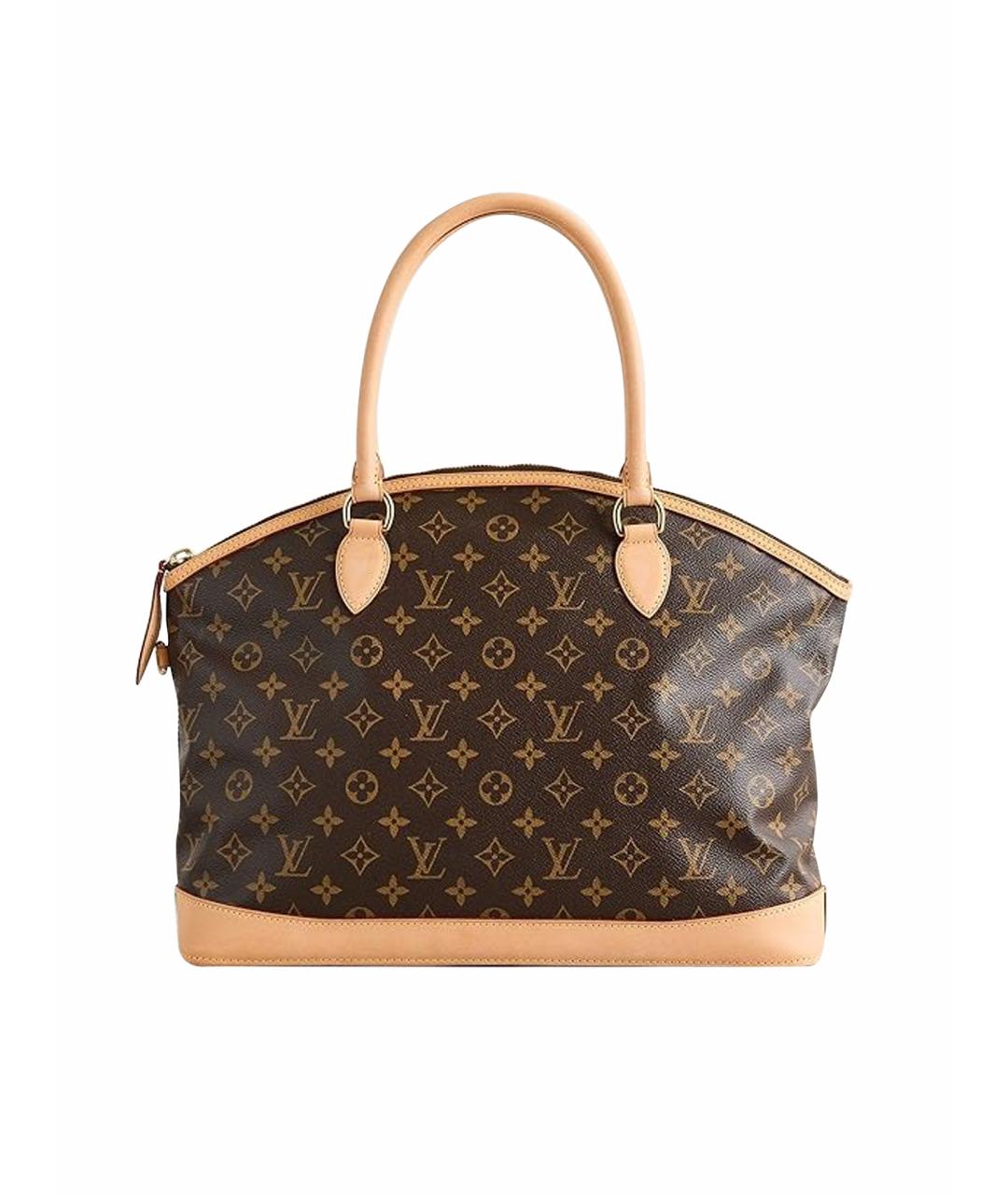 LOUIS VUITTON Коричневая кожаная сумка с короткими ручками, фото 1