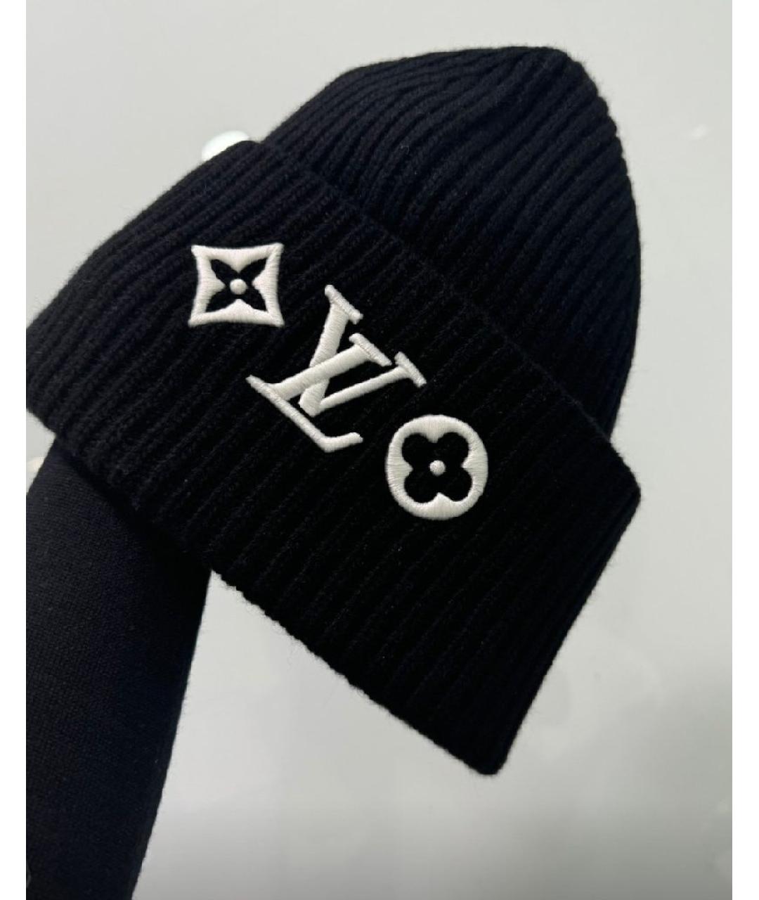 LOUIS VUITTON Черная шапка, фото 2
