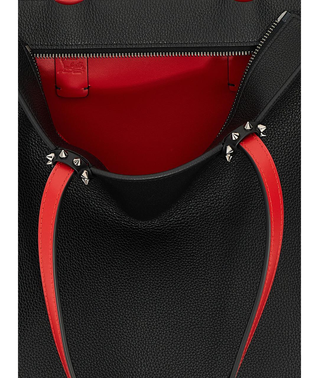CHRISTIAN LOUBOUTIN Черная кожаная сумка тоут, фото 4